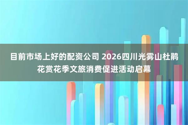 目前市场上好的配资公司 2026四川光雾山杜鹃花赏花季文旅消费促进活动启幕